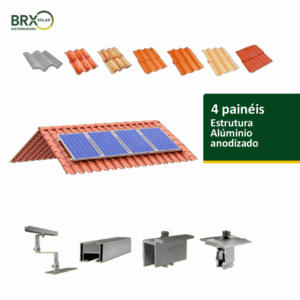 Kit Estrutura para Telhado Romana para 4 painéis