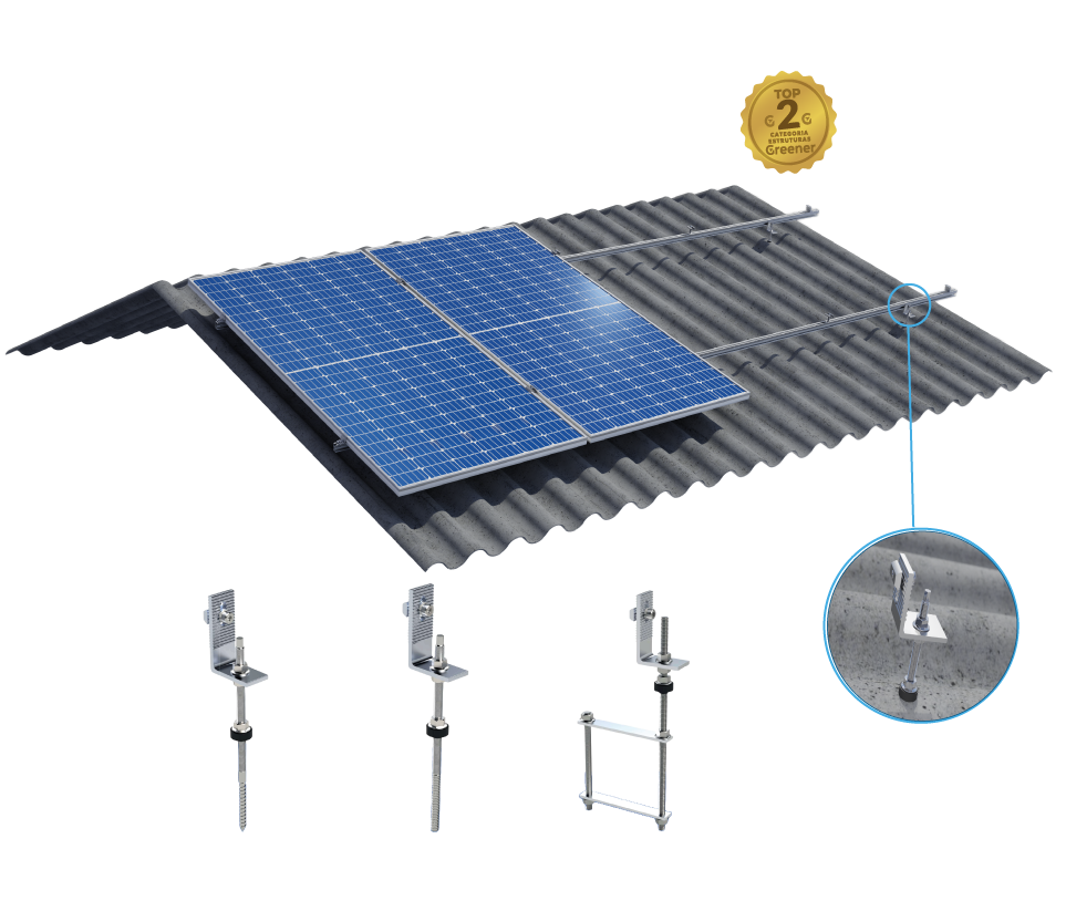 KIT TELHADO FIBROMETAL FIX MTL 250 MM 4 MÓDULOS - CCM (UN)
